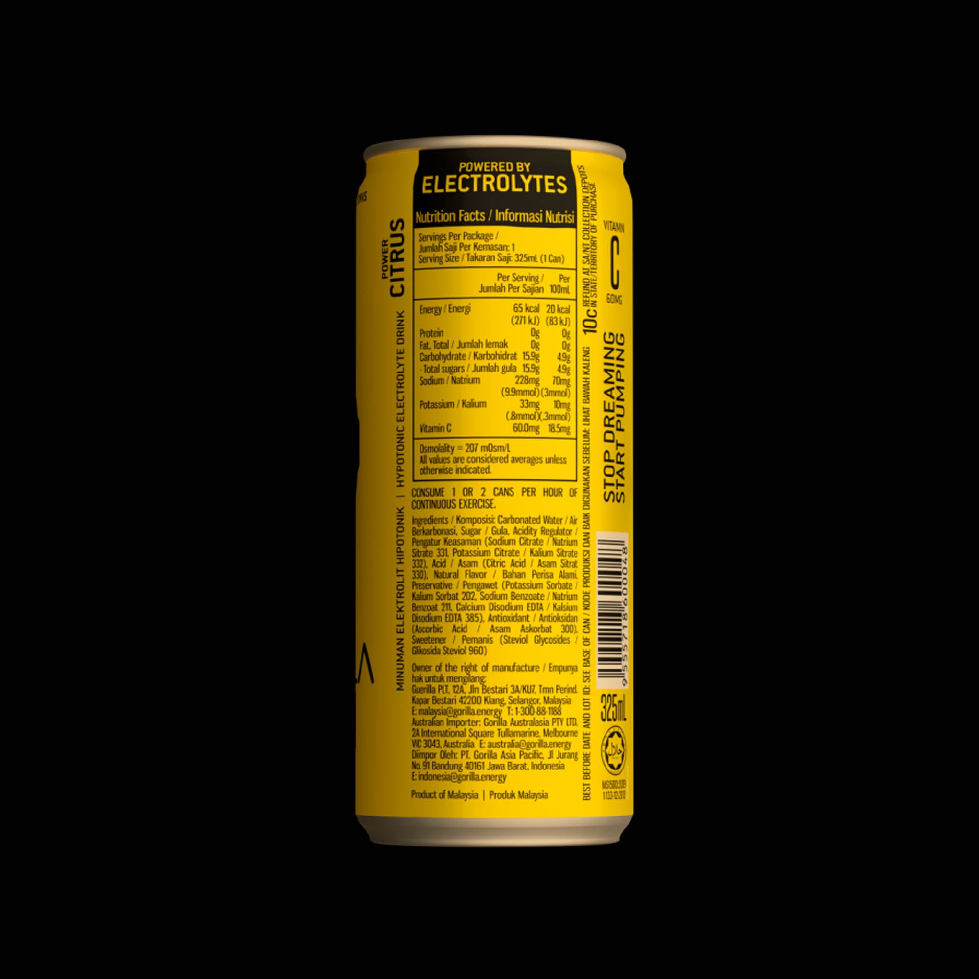 GORILLA FUEL Power Citrus 325ml [Electrolytes]
